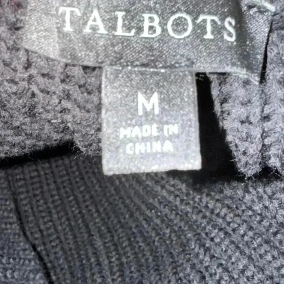 Talbots Vest Knit Sweater V Neck Preppy Classic Black academia minimalist - Picture 3 of 4